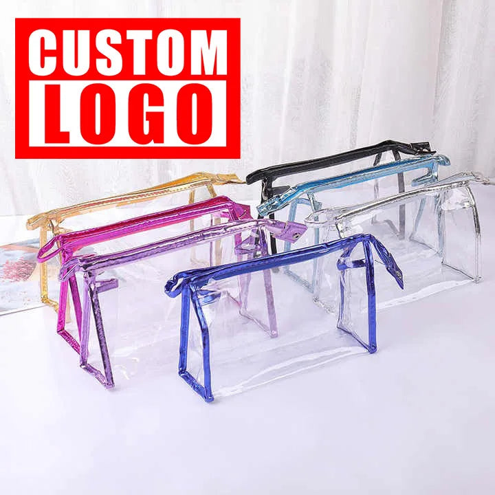 Custom Logo Maleta De Maquilla Waterproof Clear Organizer Makeup Bag With Zipper Large Capacity Women Girls Beauty Tools Toilet