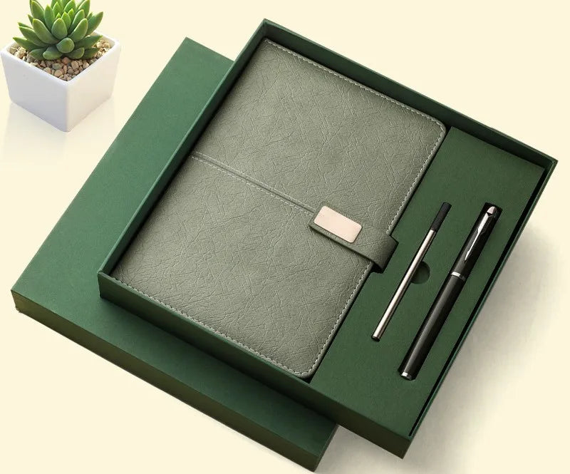 Premium Customizable A4 A5 A6 Hardcover Notebook Gift Set with Pen Refill USB Flash Drive for Business Clients Christmas Holiday