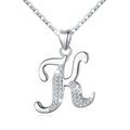 Merryshine Custom Sterling Silver 925 Letter a to Z Initials Pendant Necklace