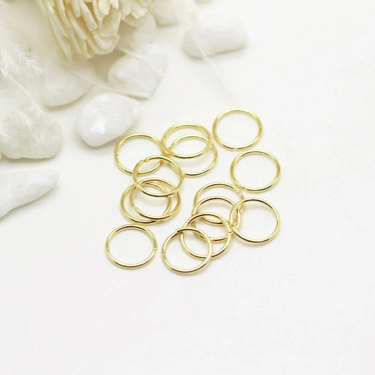 Multi  Sizes 1000Pcs Per Bag 14 K Gold Plated  Brass  Jewelry Accessories Connectors Open Split Ring Jump Ring