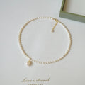 Simple Retro Natural Freshwater Pearl Necklace 14K Gold-Filled White Rice Real Choker 3-4mm Unisex Stainless Steel Anniversary