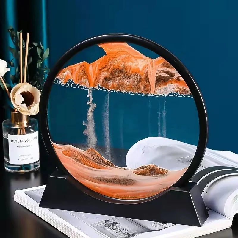 Wholesale 9inch  3D Flowing  Art Sand Painting for Decorative Ornaments Home