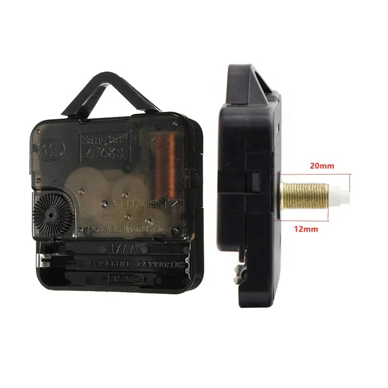 Fuzhou Youfeng Import and Export DIY Quartz Movements Mechanism Silent Clock 20mm Spindle with Plastic Hook Hanger and Hands