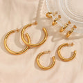 Guarantee Dreamshow Simple Hollow Large Hoop Earrings Gold Plated Stainless Steel Hoop Earring Women Jewelry Earring