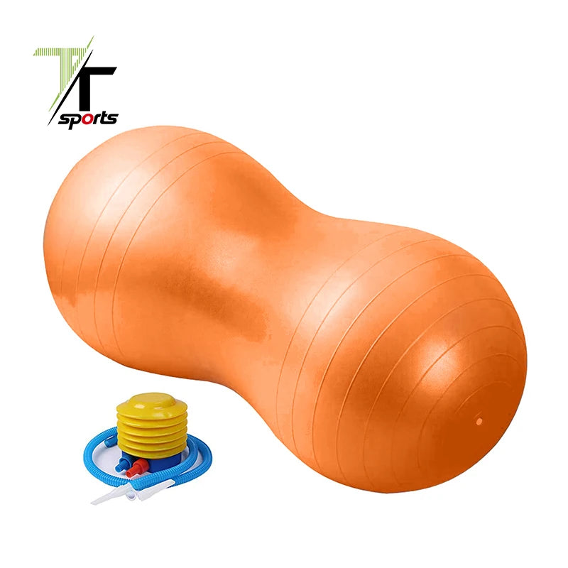 TTSPORTS Custom Peanut Exercise Ball with Pump Anti Burst PVC Balance Ball Birthing Ball for Yoga Pilates Core Strength Training