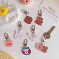 Cute Anime Bear Rabbit Keychain Kawaii Cartoon Animal Keyring for Women Bag Pendant Acrylic Key Chain Charm Keyfob Jewelry Gift