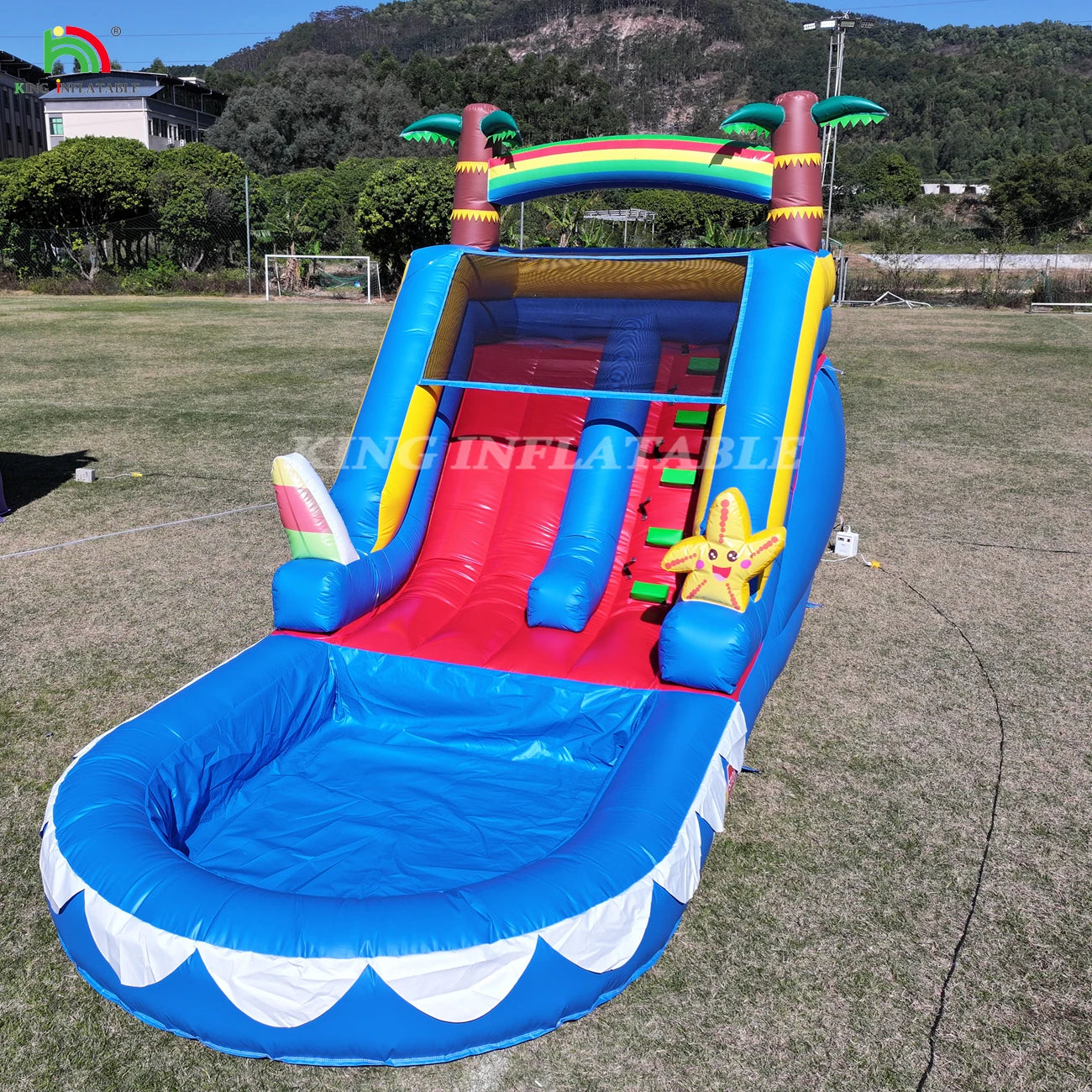 21x9x12FT Commercial PVC Inflatable Slide Adult Kids Outdoor Backyard Inflatable Water Slide with Splash PoolBlower