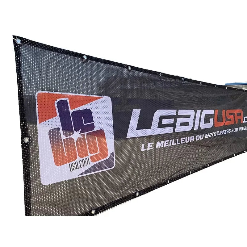 Wind Resistant Mesh Cloth Banner for Advertising Slogans High Visibility Even in Strong Breezes