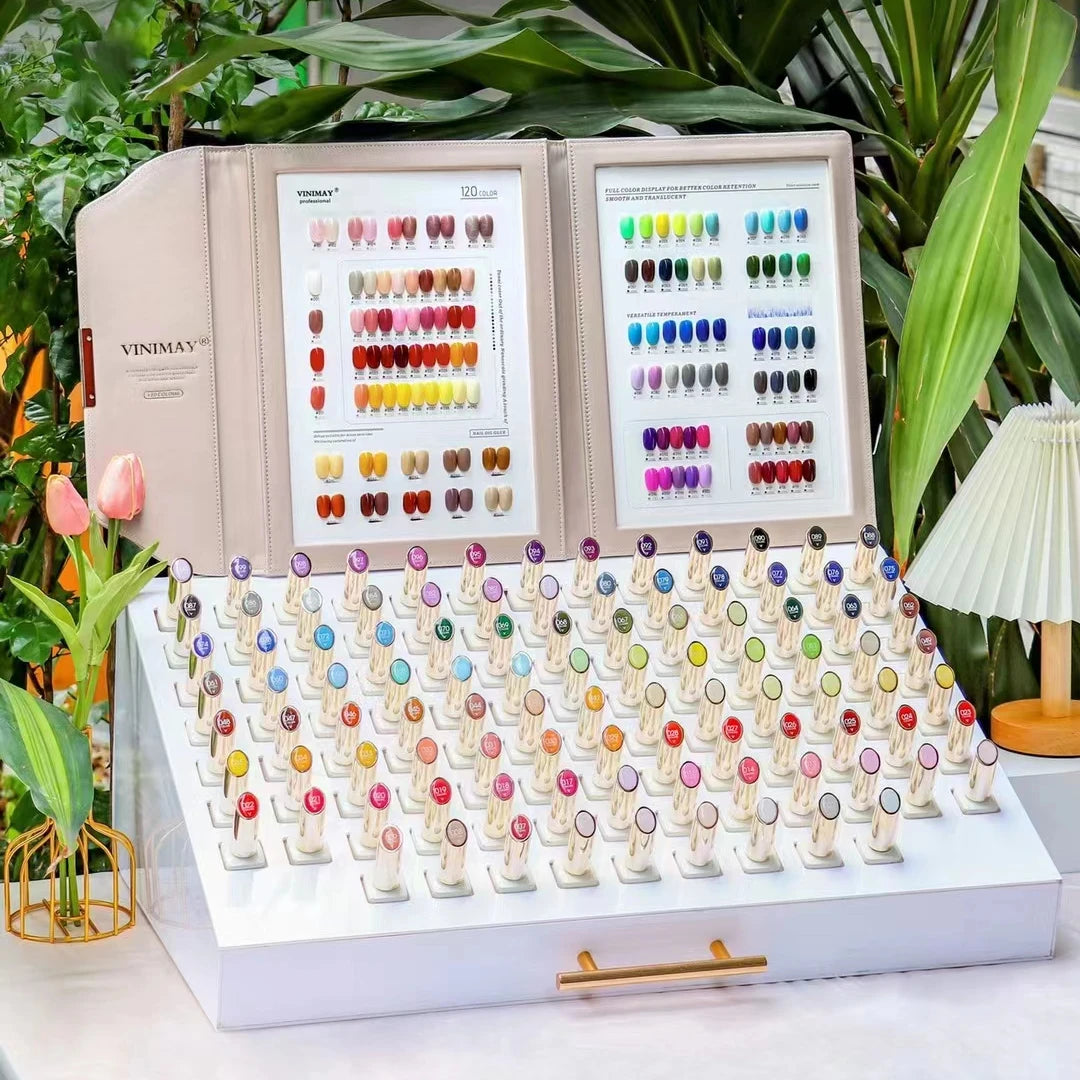 Vinimay High-End Gel Color Set Factory Wholesale UV LED Gel Nail Polish Set Box Soak Off Nail Gel Polish Set 120 Colors