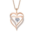 925 Sterling Silver Love Heart Shaped Pendant Necklace for Women Jewelry Supplier Statement Zircon Rose Gold Plated Necklace