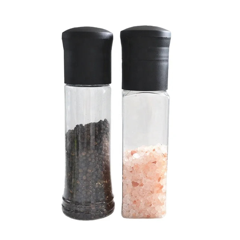 Wholesale Customized 340ml Manual Plastic Salt and Pepper Mill Sea Spice Grinder PC Material