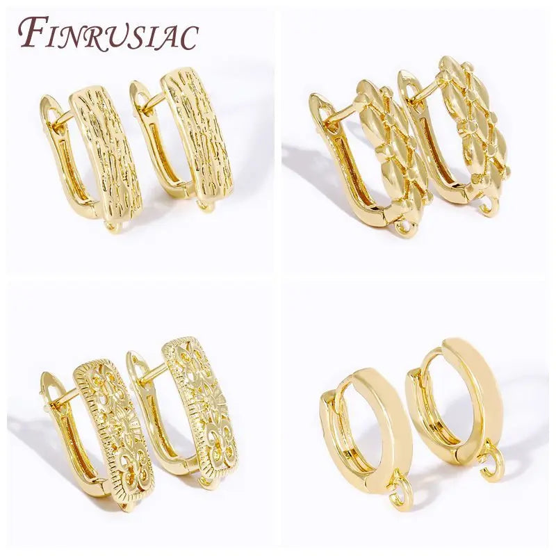 Shvenzy 18K Gold Plated Brass Earwires Fasteners DIY Jewelry Making Supplies-Earring Hooks & Fixtures