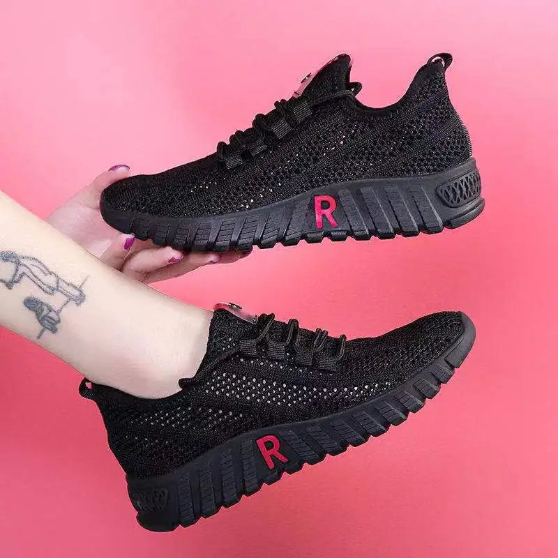 New Arrival Fashion Trainers Sneakers Running Sport Shoes for Women and Ladies Purple Black Casual Waterproof Summer Shoes