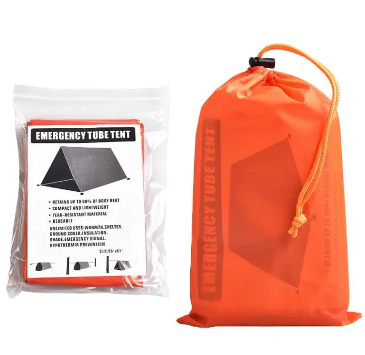 Outdoor Keep Warm Waterproof First Aid Survival Gear Orange Disaster Relief Tube Tents un Emergency Shelter Tent