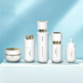 Empty Frosted Matte White Cosmetic Glass Lotion Bottle and Jar Twist Pump Bottle for Lotion Serum Cream Full Set