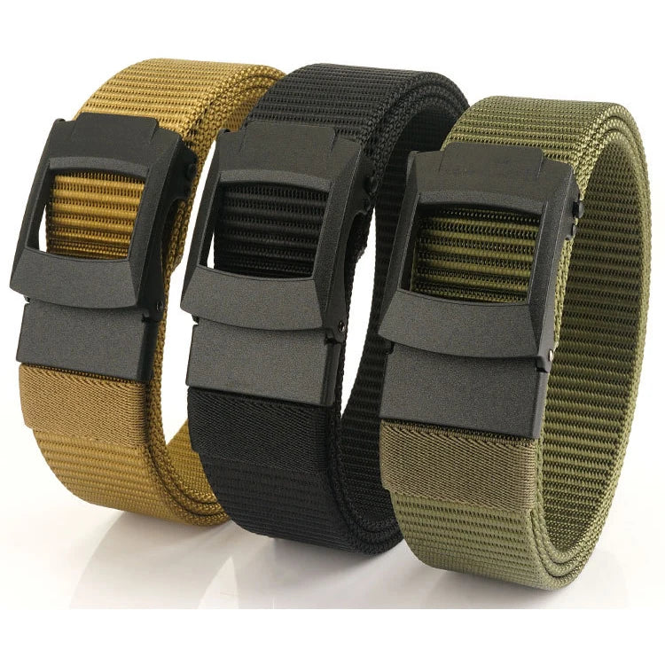 New Design Alloy Automatic Buckle Ratchet Nylon Belts Adjustable Fabric Belt for Jeans Pants Men Fashion Casual Canvas Belt