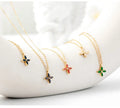 Newest Design Classic Fashion Charm Jewelry Stainless Steel Gold Plated Zircon Clover Pendant Woman Initial Necklace
