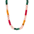 Personality Fashion Trend Jade Cylinder Titanium Steel Plated Gold Collarbone Necklace for Women