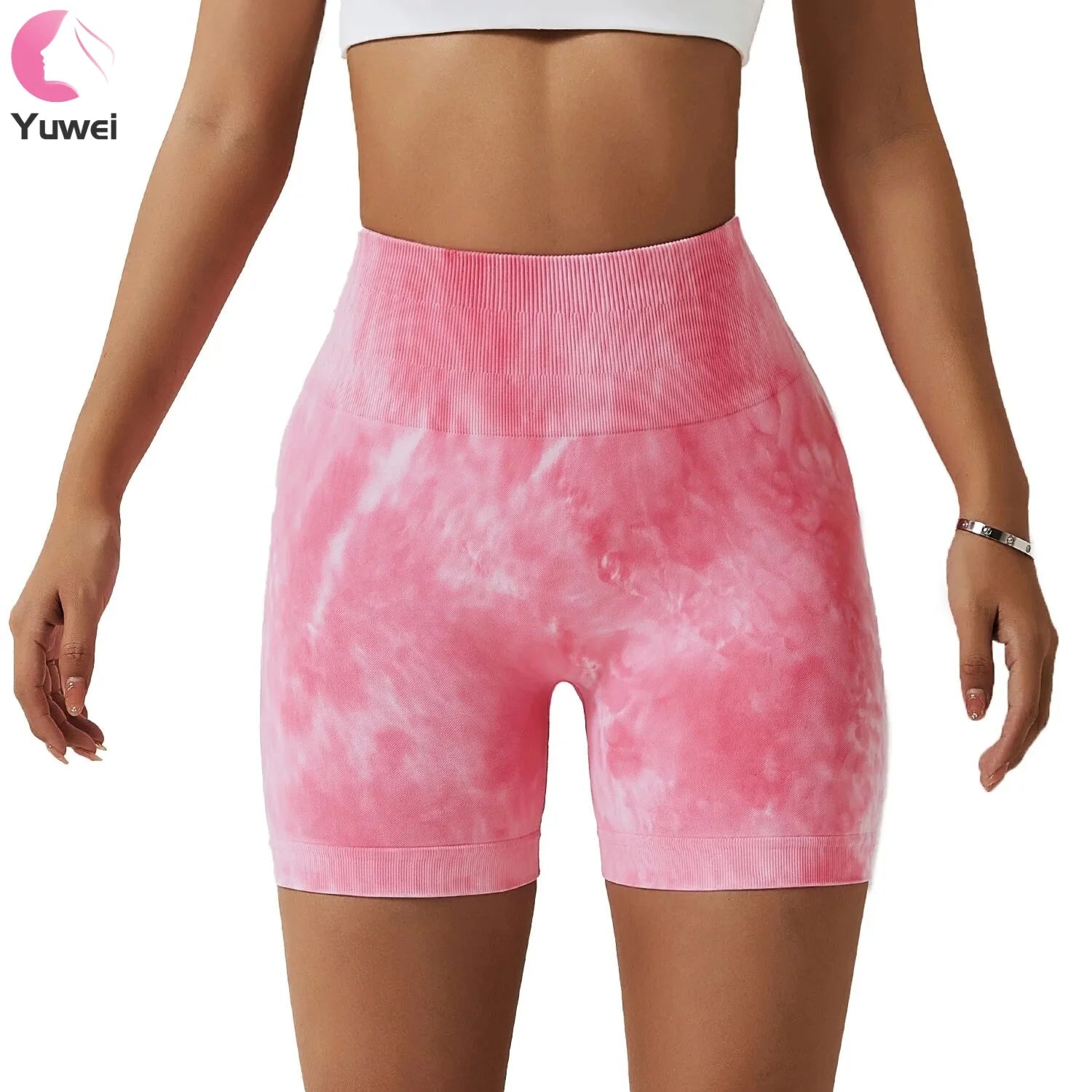 Women's High Waist Seamless Scrunch Butt Lift Fitness Shorts Custom Logo High Quality Peach Hip Yoga Sports Workout Solid