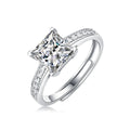 S925 Silver Moissanite Adjustable Proposal Rings Durable and Stylish Wedding Accessory