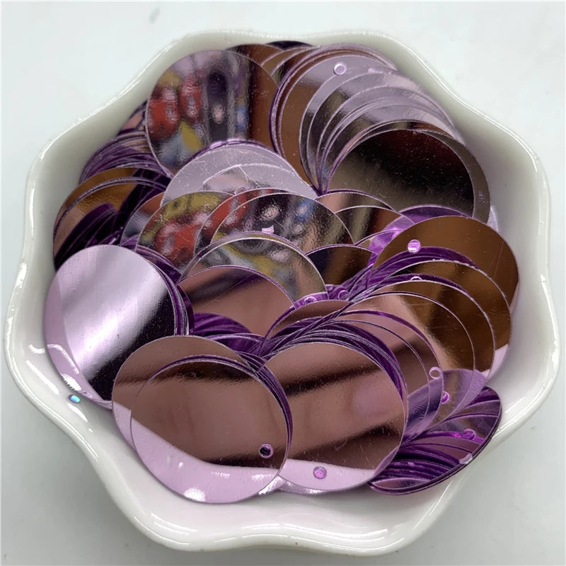 200pcs 20mm PVC Flat Round Loose Sequins With 1 Side Hole Paillettes Sewing Wedding Craft Accessories DIY Pendant Sequin Trim