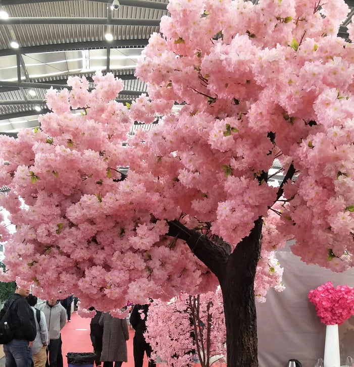 Artifical Silk Pink Japan Sakura Cherry Blossom Stem Branches for Wedding Background Wall Decoration
