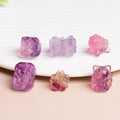 Hand Carved Natural Rainbow Fluorite Heart Bow Tie Lucky Cat Fox Buddha Head Charms for DIY Jewelry Accessory