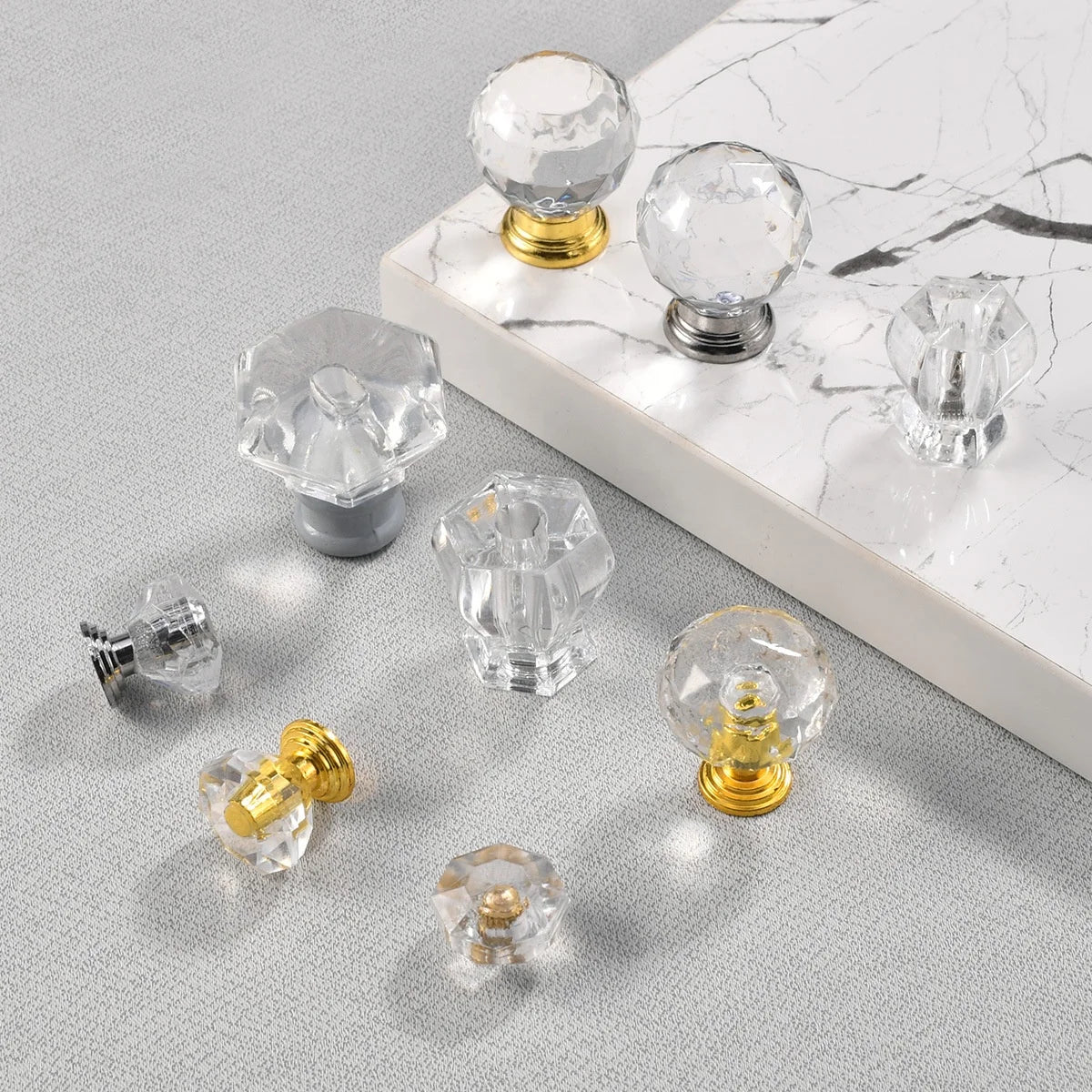 Clear Furniture Handle for Kitchen Cabinet Dresser Bedroom Drawer with Minimalist Design Euro Modern Style