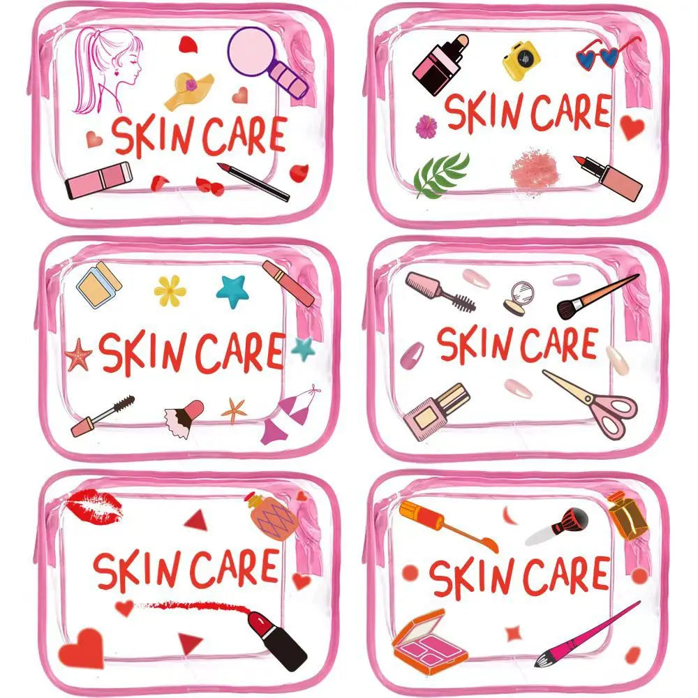 Outdoor Household Miscellaneous Storage Waterproof PVC Transparent Makeup Bag Stylish Letter Beach Travel Storage Case for Girl