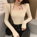 2022 Women Pullover Turtleneck Sweater Autumn Long Sleeve Slim Elastic Simple Basic Cheap  Sweater