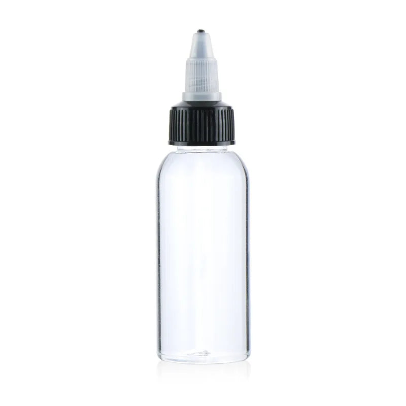 Quick Shipping MOQ 100 Pcs Plastic Squeeze Bottle 50ml Oil Ink Pigment PET Dropper Bottle 60ml with Twist Open Cap  Wholesale