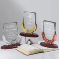 Crystal Shield with Wooden Base Crystal Glass Plaque MH-J0956