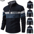 Custom Embroidered Logo Men's Quarter Zipper Sweaters Uniforms Hospitality Sweater Causal Business Work Wear 1/4 Zip Sweatshirt