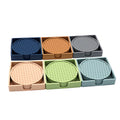 6-Piece 10x10cm Vintage Eco-Friendly Silicone Cup Mat Coaster Set Dishwasher Safe Reusable 5mm Thick Custom Logo Option