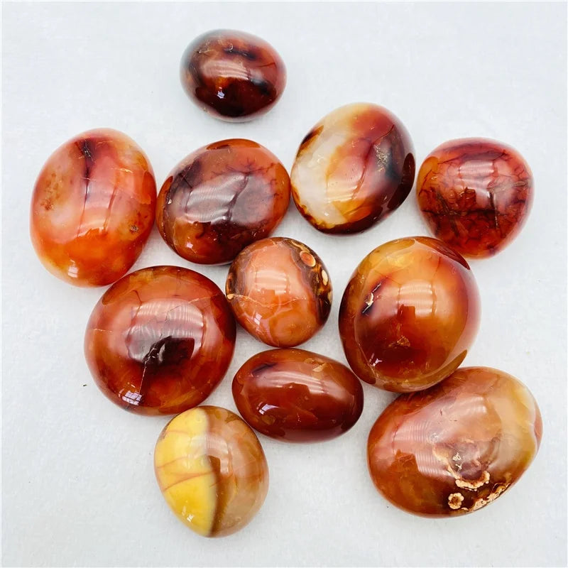 Wholesale Natural Carnelian Palm Stone Red Agate Crystal Polished Palm Stone