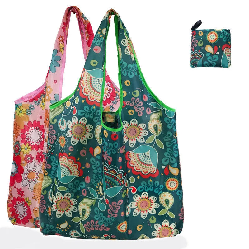 Wholesale Hot Sale Grocery Bags Reusable FoldableShopping Tote 50LBS Extra Large Ripstop Pattern Machine Washable Storage