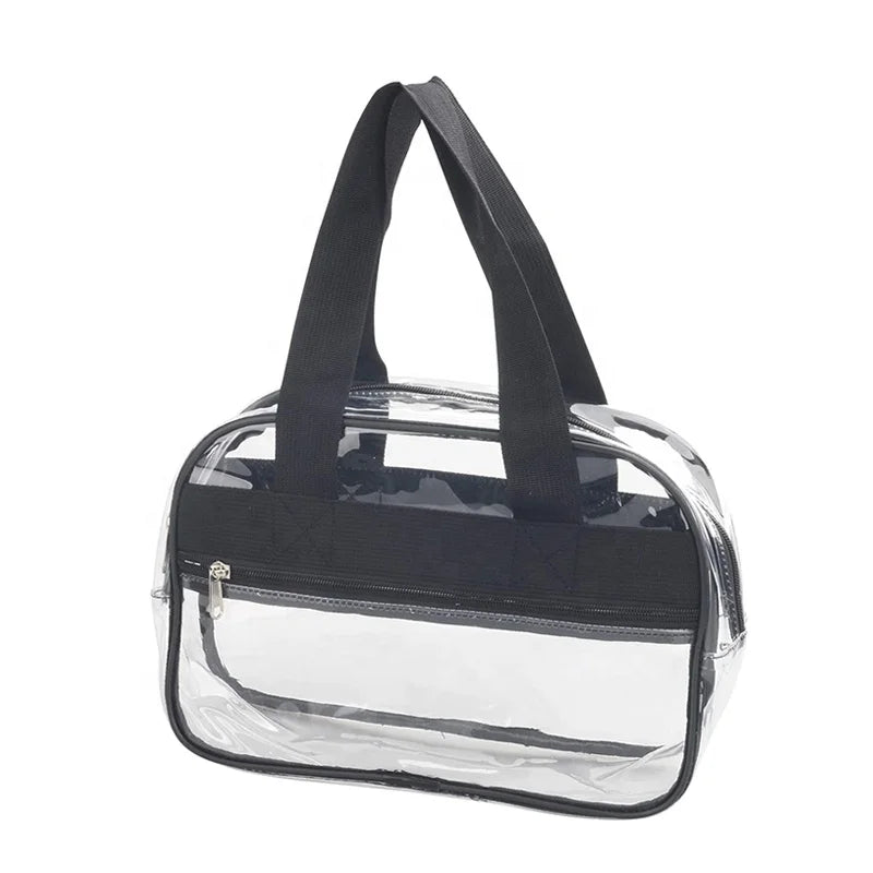 Premium Large Clear Makeup Cosmetic Toiletry Organizer Bag Clear Tote Bag Stadium Approved Mini Clear Purse for Gym