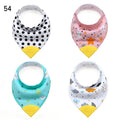 Multi Designs Cotton Bandana Bib With Teether