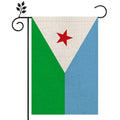 Custom 12x18 Inch Indoor Outdoor Decorative Djibouti Burlap Garden Flags