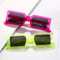 Newest Custom Logo Fashion Cute Retro Candy Color Rectangle Sunglasses Small Square Sunglasses Women