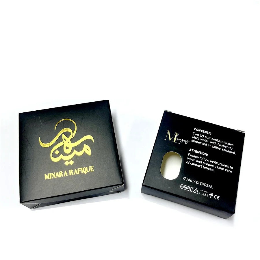 Factory Price Black Contact Lenses Boxes Color Printed Luxury Lens Packaging Cosmetics Box White Paper