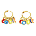 18k Gold Plated Micro-inlaid Zirconium Drop Oil Round 5 Tassel Pendant Eye Earrings Fashionable Hot Sale Niche Design