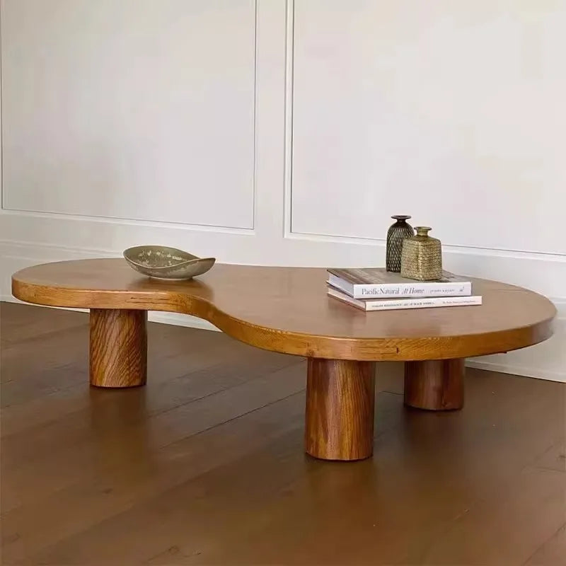Wabi-sabi Solid Wood Retro Furniture Nordic Minimalist Small Table Log Tea Table Combination