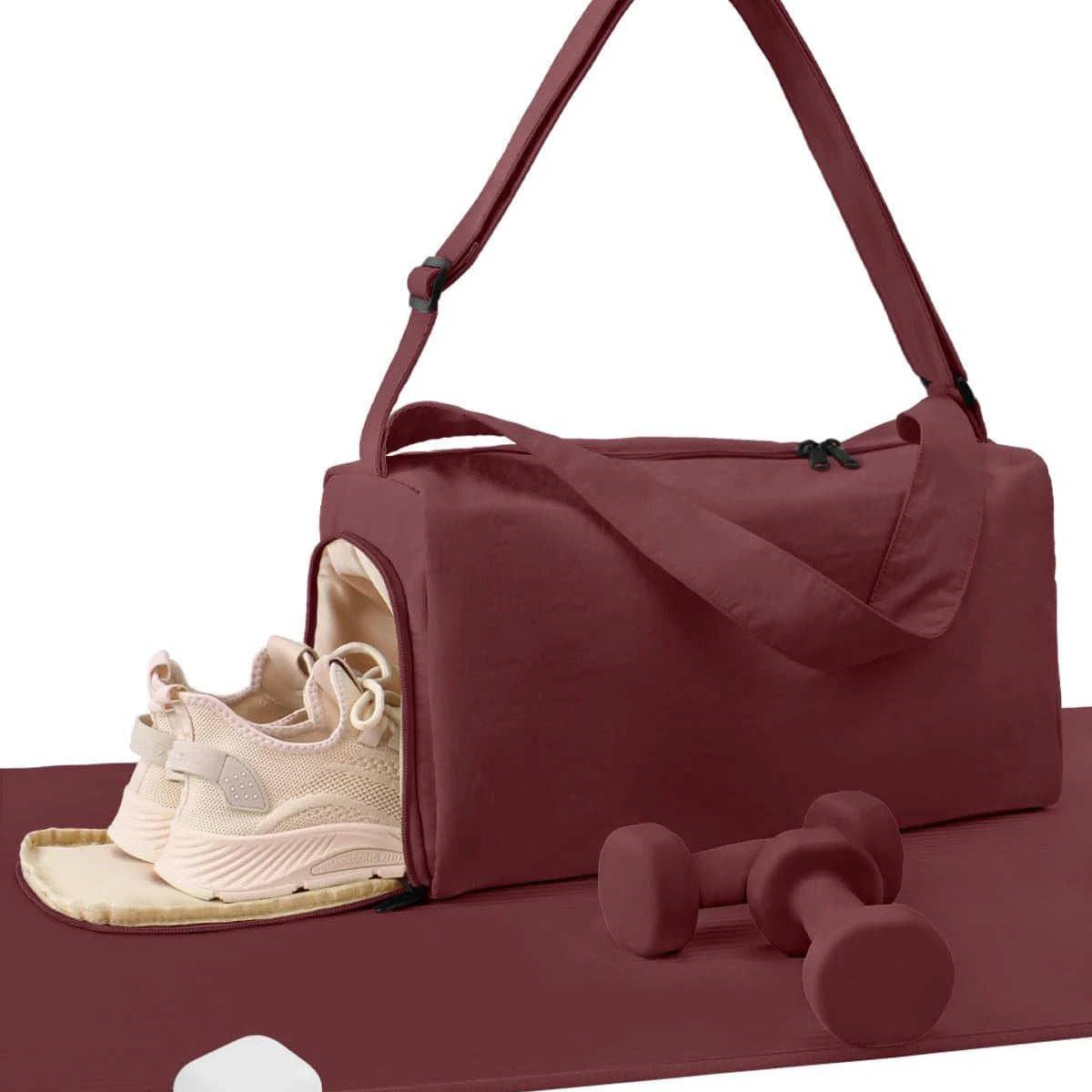 Custom Lightweight Duffle Bag Overnight Shoulder Tote Bag Small Sport Gym Yoga Bag with Shoes Compartment
