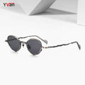 Titanium Trendy Unisex Sunglasses Wholesale New Retro Fashion Sun Glasses UV 400 Protection Anti-Radiation Full Rim Steampunk
