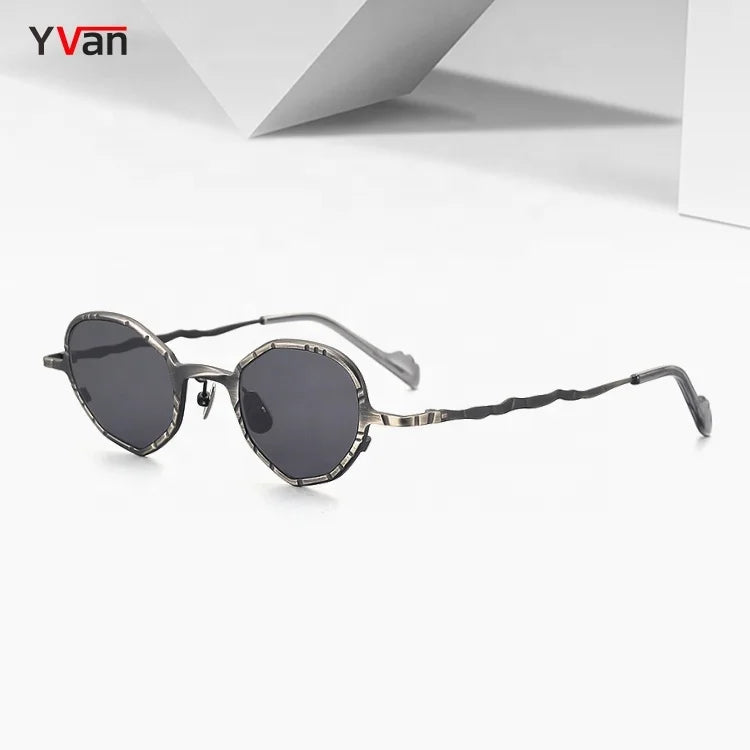 Titanium Trendy Unisex Sunglasses Wholesale New Retro Fashion Sun Glasses UV 400 Protection Anti-Radiation Full Rim Steampunk