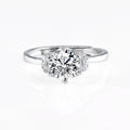 Fashion Jewelry Gift 925 Silver Rings Round 6.5mm 1ct Moissanite Engagement Ring for Men Women