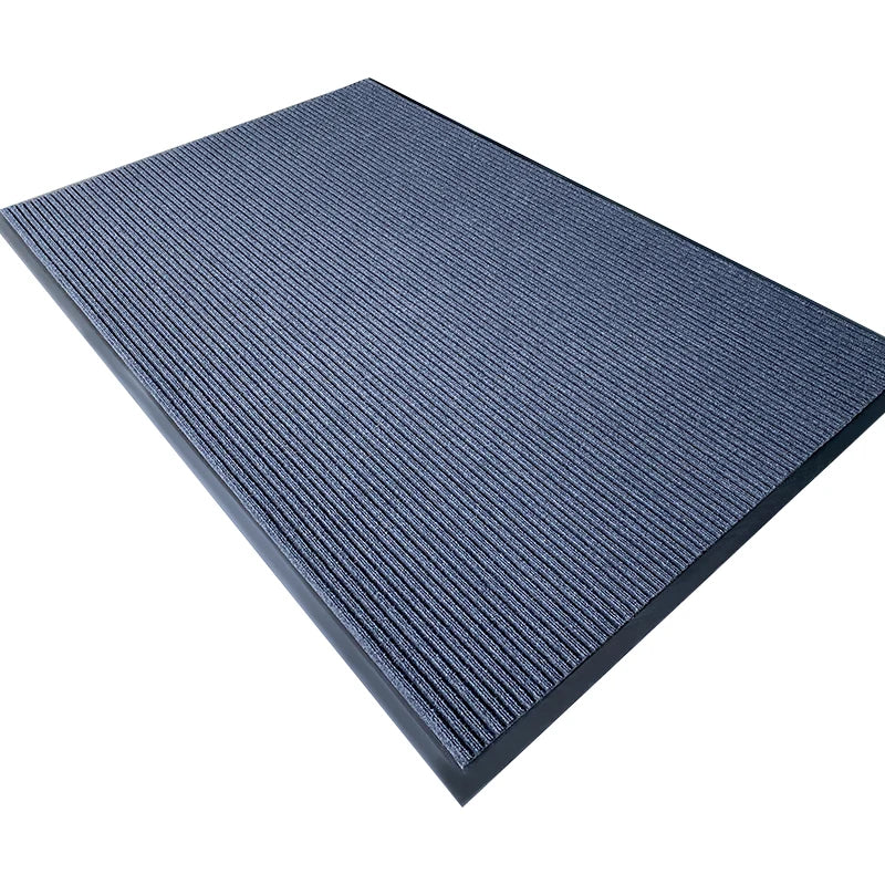 Handmade Luxury Outdoor Carpet Polyester Floor Mats PVC Backed Anti-Slip Triple Stripes Skid Resistant Washable Dust Control