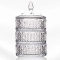 3-Tier Stacking Apothecary Jars Round Glass Food Storage & Container for Candy Cookies Other Snacks