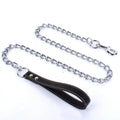 Wholesale Metal Choke Dog Collar Dog Leash Chain With PU Handle Anti-Biting Pet Leash for Outdoor Walking OEM Factory Wholesale